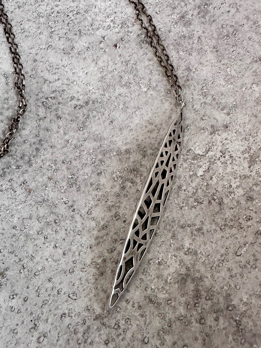 Silpada Silver Openwork Elongated Pendant Necklace